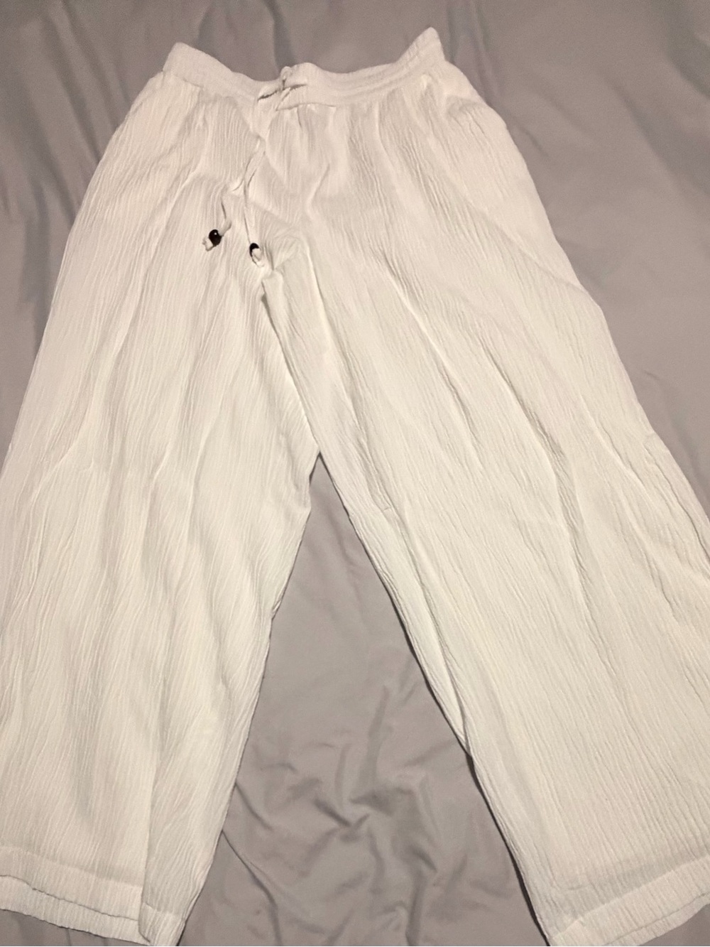 Women's Lightweight White Drawstring Pants